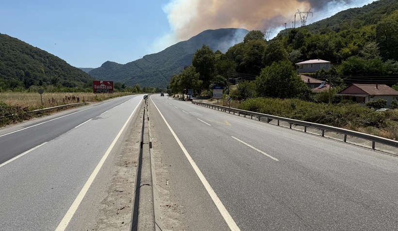 D-650 karayolunun Bilecik yönü yangın nedeniyle trafiğe kapatıldı