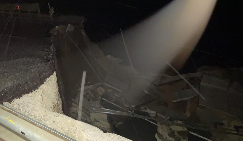 D-655 karayolu heyelan nedeniyle kapatıldı