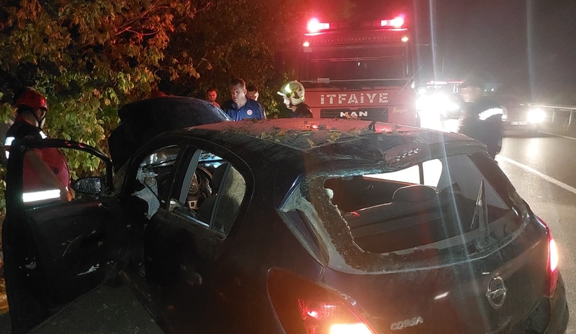 D140'ta Şarampole Uçan Otomobilde Aile Dehşeti! 3 Kişi Yaralandı