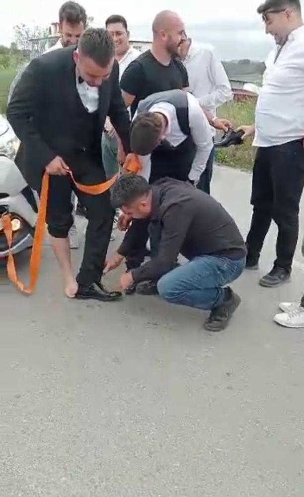 Damada gelin arabası çektirdiler