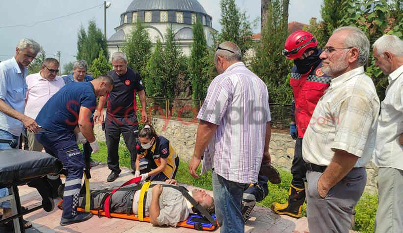 Dereye düşen işçiyi itfaiye kurtardı