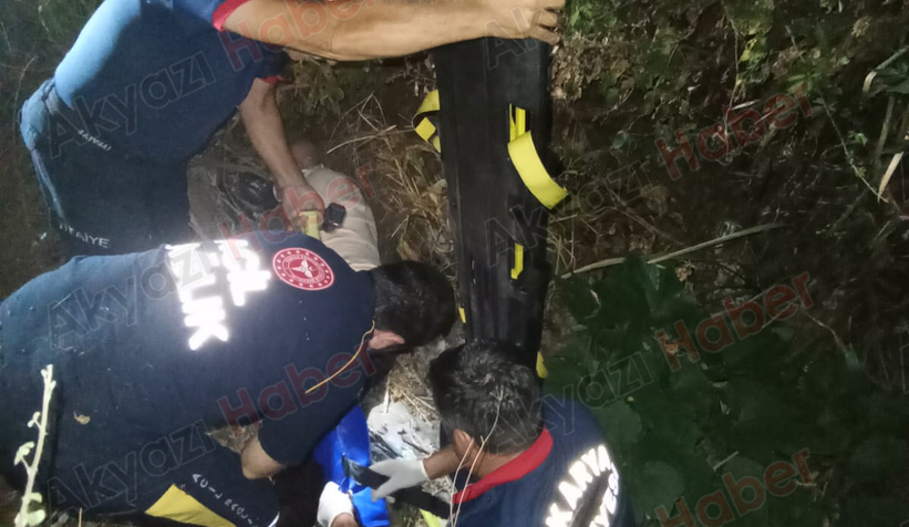 Dereye düşen kişi kurtarıldı