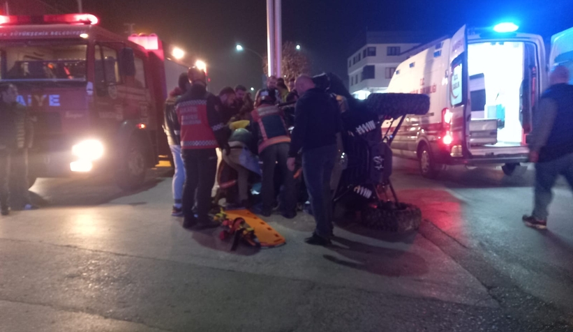 Devrilen UTV altında sıkıştılar !