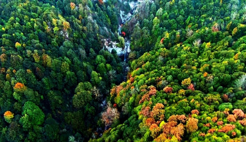 Doğançay Şelalesi sonbaharda görenleri hayran bırakıyor