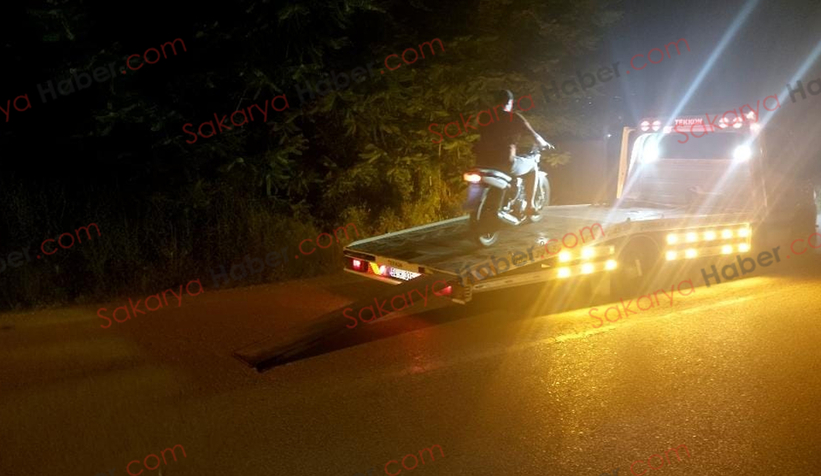 Durdurulan plakasız  motosiklet çalıntı çıktı