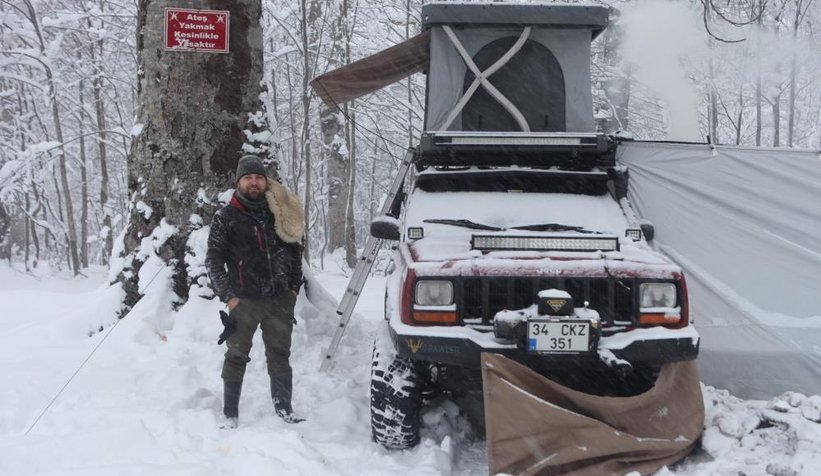 Eksi 14 derecede kamp keyfi yaptılar