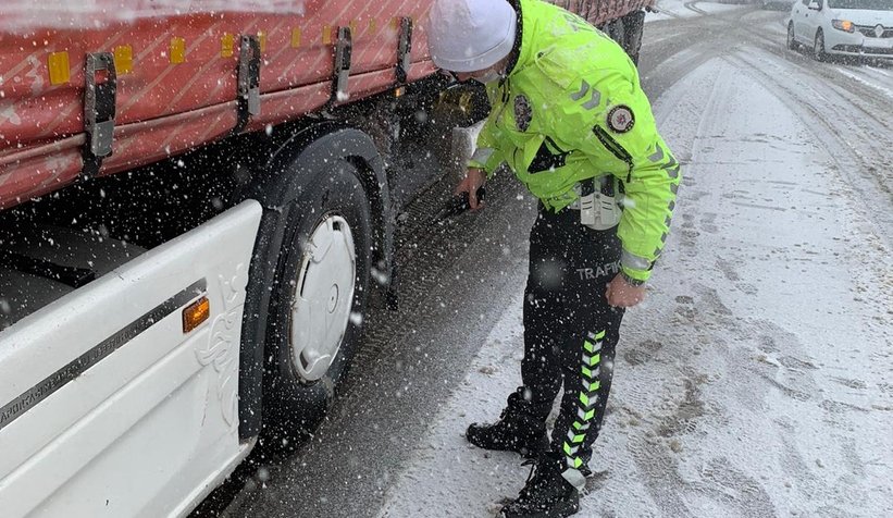 Emniyetten kış lastiği denetimi