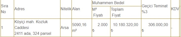 Erenler Belediyesi daire, arsa ve tarla satıyor