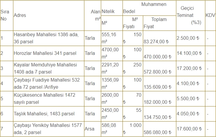 Erenler Belediyesi taşınmazlarını satıyor!