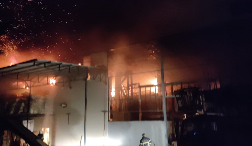 Fındık fabrikası alevlere teslim oldu