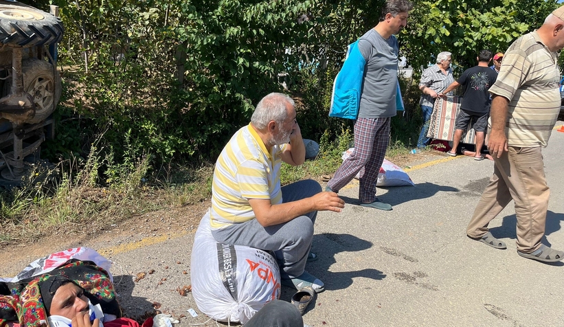  Fındık işçilerini taşıyan patpat devrildi: 5 yaralı