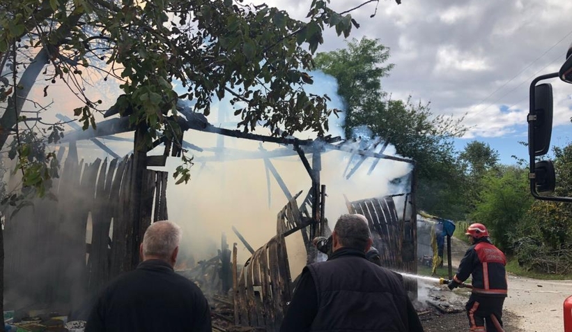 Fındık işçilerinin kaldığı baraka kül oldu