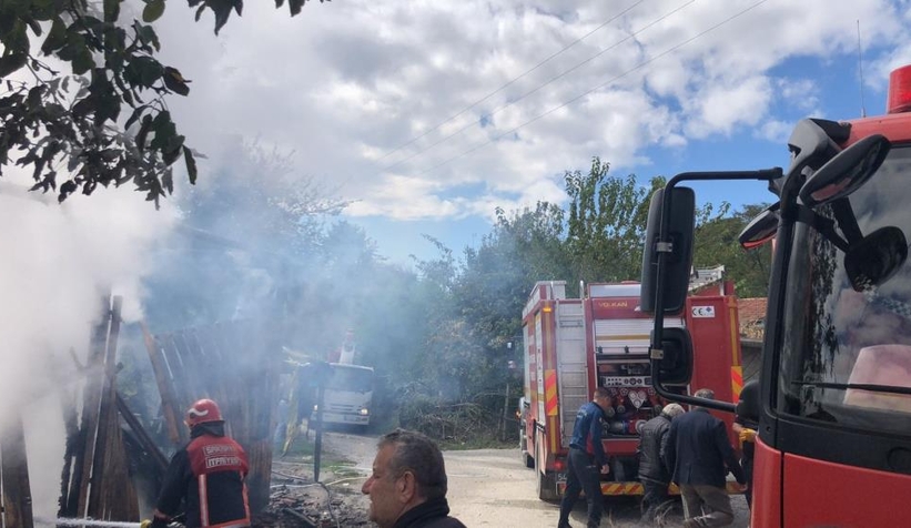 Fındık işçilerinin kaldığı baraka kül oldu