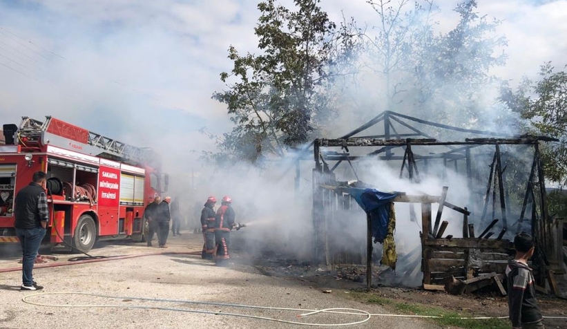 Fındık işçilerinin kaldığı baraka kül oldu