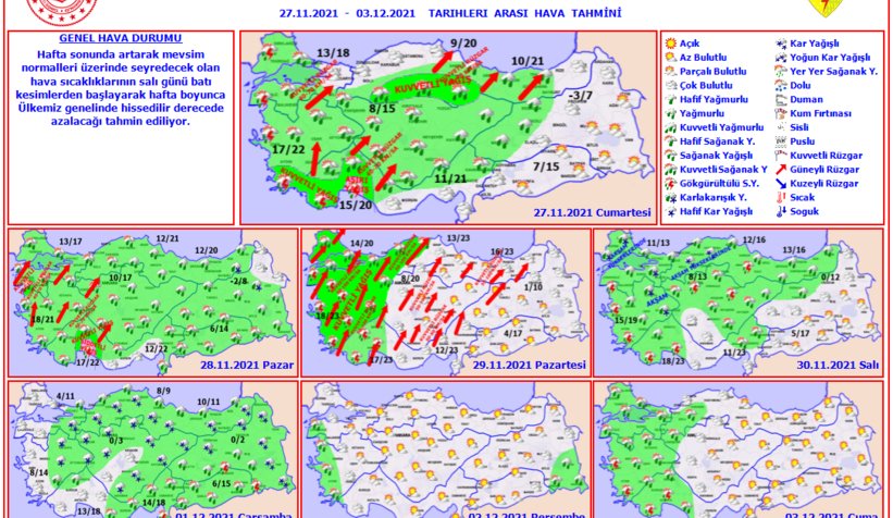 Fırtına ve kuvvetli yağış bekleniyor