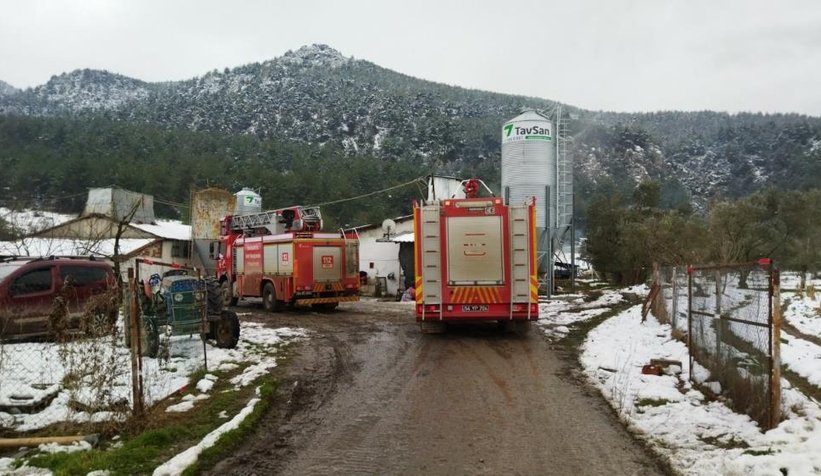 Geyve'de tavuk çiftliği yandı