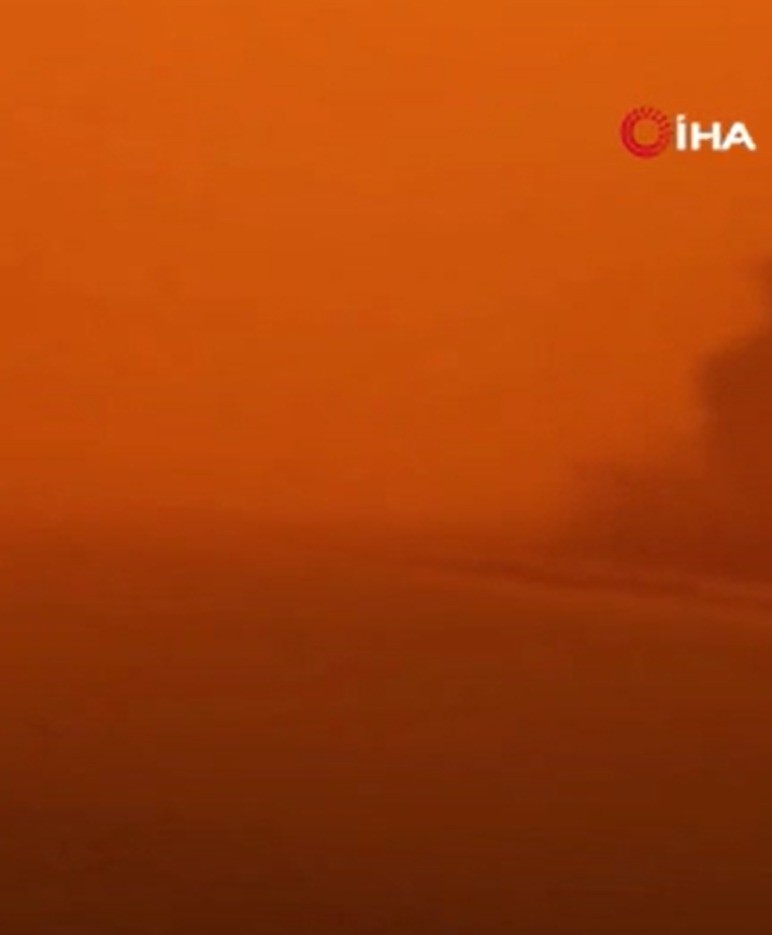 Gökyüzünün rengi turuncuya döndü