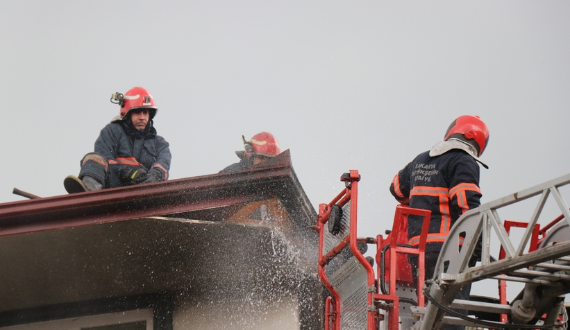 Güvercin kümeslerinde çıkan yangın eve de sıçradı