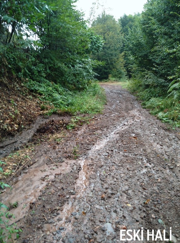 Güzlek'te bozulan yolu muhtar düzeltti