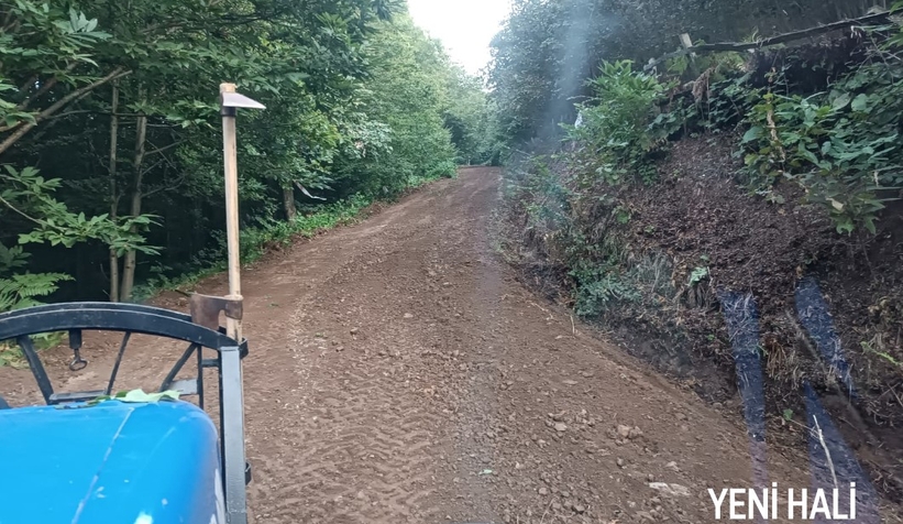 Güzlek'te bozulan yolu muhtar düzeltti