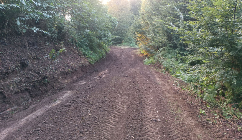 Güzlek'te bozulan yolu muhtar düzeltti