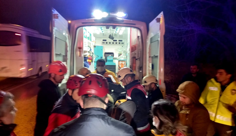 Hafif ticari araç şarampole uçtu