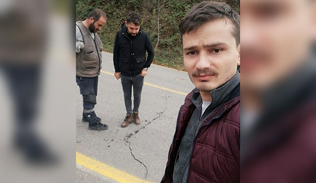 Hendek'te yolda çatlaklar oluştu