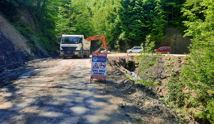 Heyelan bölgesine Büyükşehir’den anında müdahale