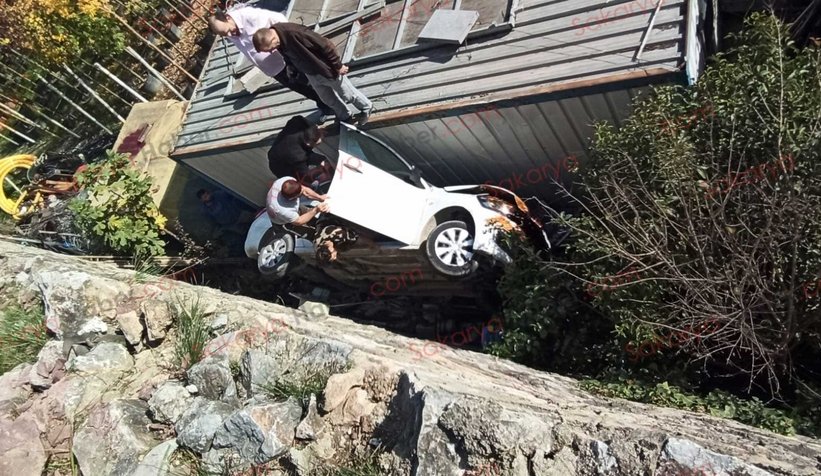 İstinat duvarından aşağı düştü