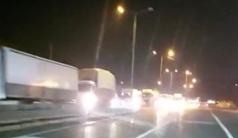 İzmit yolu kapandı