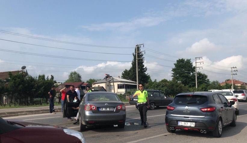 Kadın sürücü kazanın şokunu üzerinden atamadı