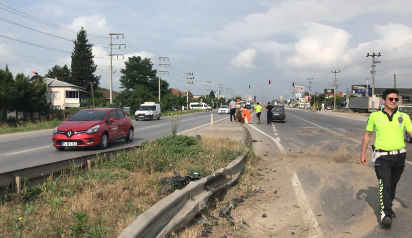 Kadın sürücü kazanın şokunu üzerinden atamadı