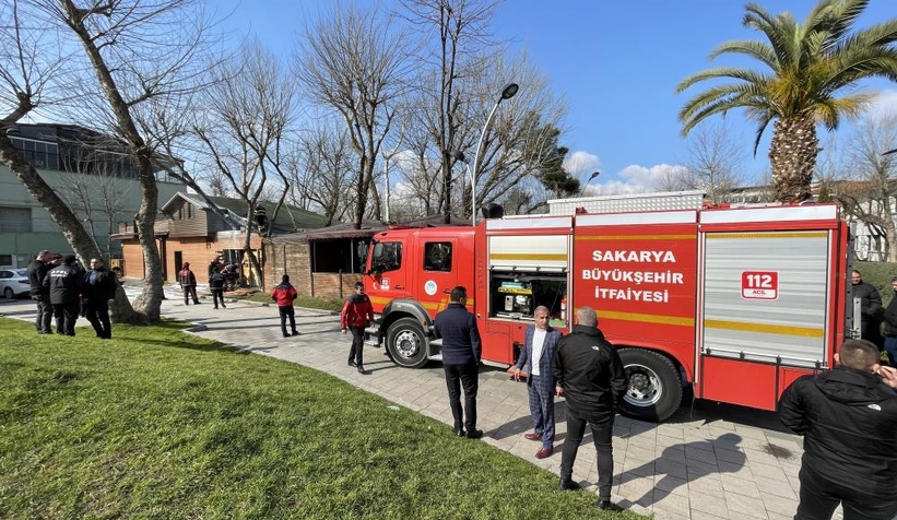 Kafede çıkan yangın itfaiye ekiplerince söndürüldü