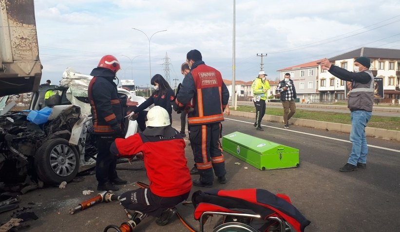 Karasu'da korkunç kaza: 1 ölü
