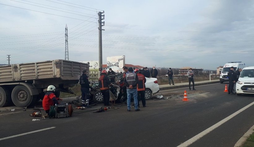 Karasu'da korkunç kaza: 1 ölü