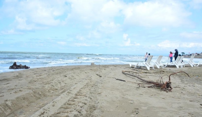 Karasu sahili kütük, dal parçalarıyla doldu