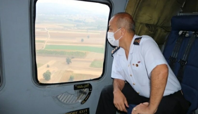 Karasu yolunda Skorsky ile trafik denetimi