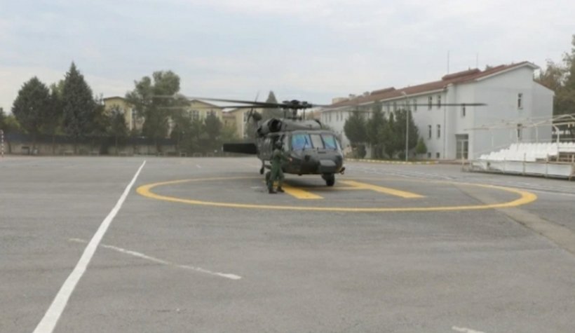 Karasu yolunda Skorsky ile trafik denetimi