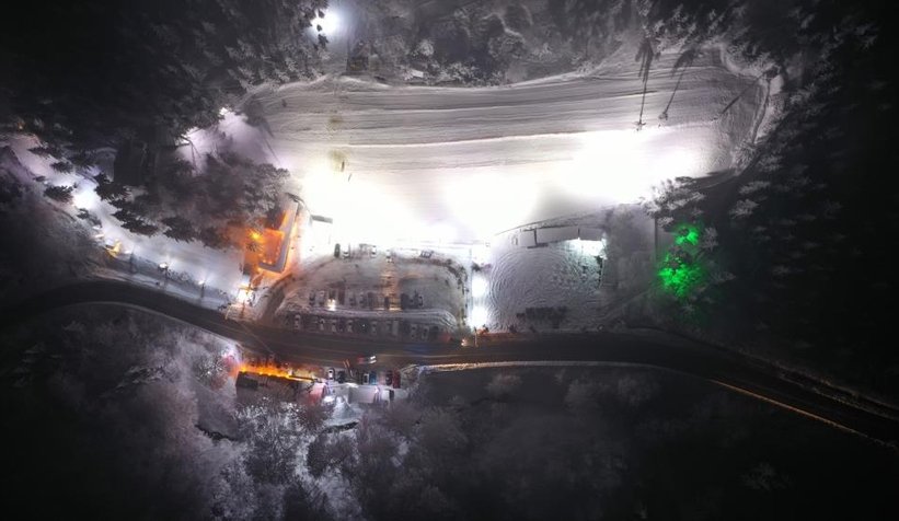 Kartepe'den karlı akşam manzarası