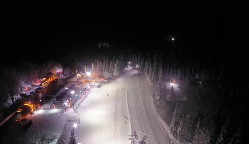Kartepe'den karlı akşam manzarası
