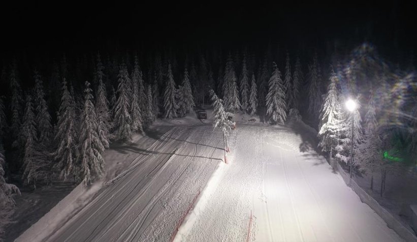Kartepe'den karlı akşam manzarası