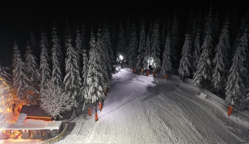 Kartepe'den karlı akşam manzarası
