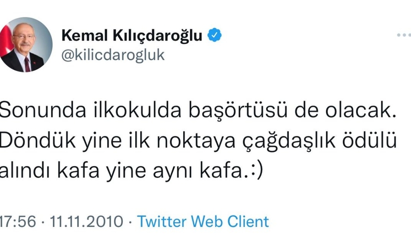 Kılıçdaroğlu, ilkokulda başörtüsü olmasına da karşı çıktı
