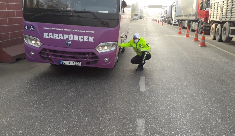 Kış lastiği denetimi yaptılar