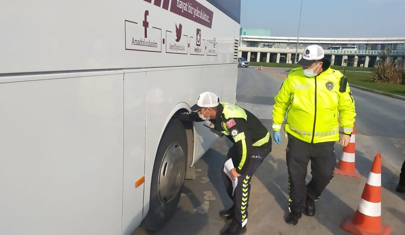 Kış lastiği denetimi yaptılar