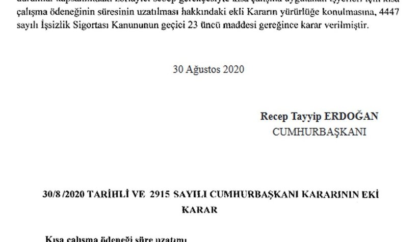 Kısa Çalışma Ödeneği iki ay daha uzatıldı