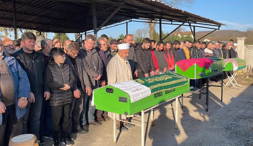 Kombi faciasında ölen 3 kişiye acı veda