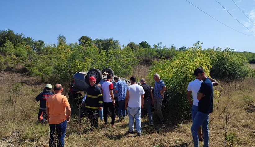Kontrolden çıkan otomobil takla attı: 2 yaralı