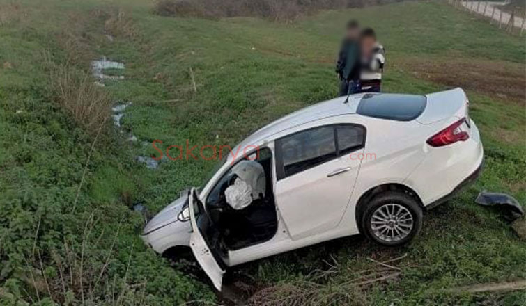 Köpeğe çarpmamak için kanala uçtu