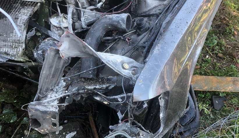 Köpeğe çarpmamak için kaza yaptı